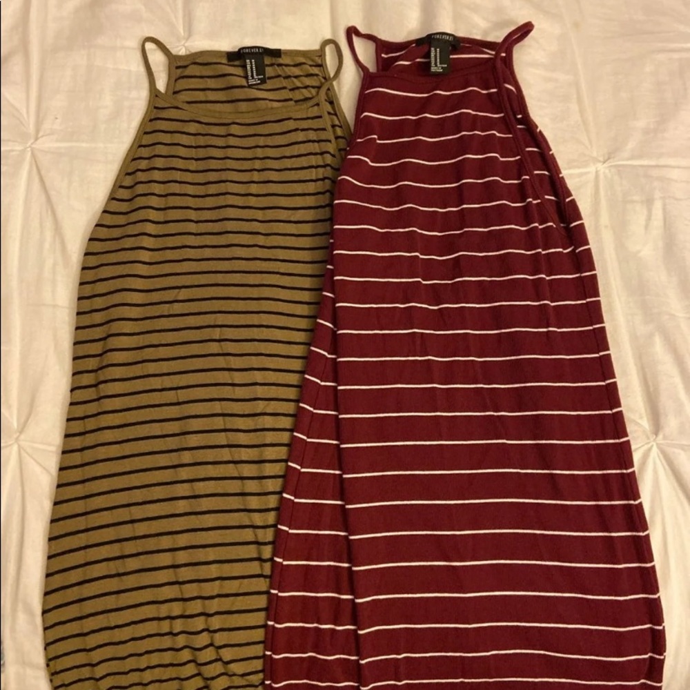 2 Forever 21 Stripped Maxi Dresses